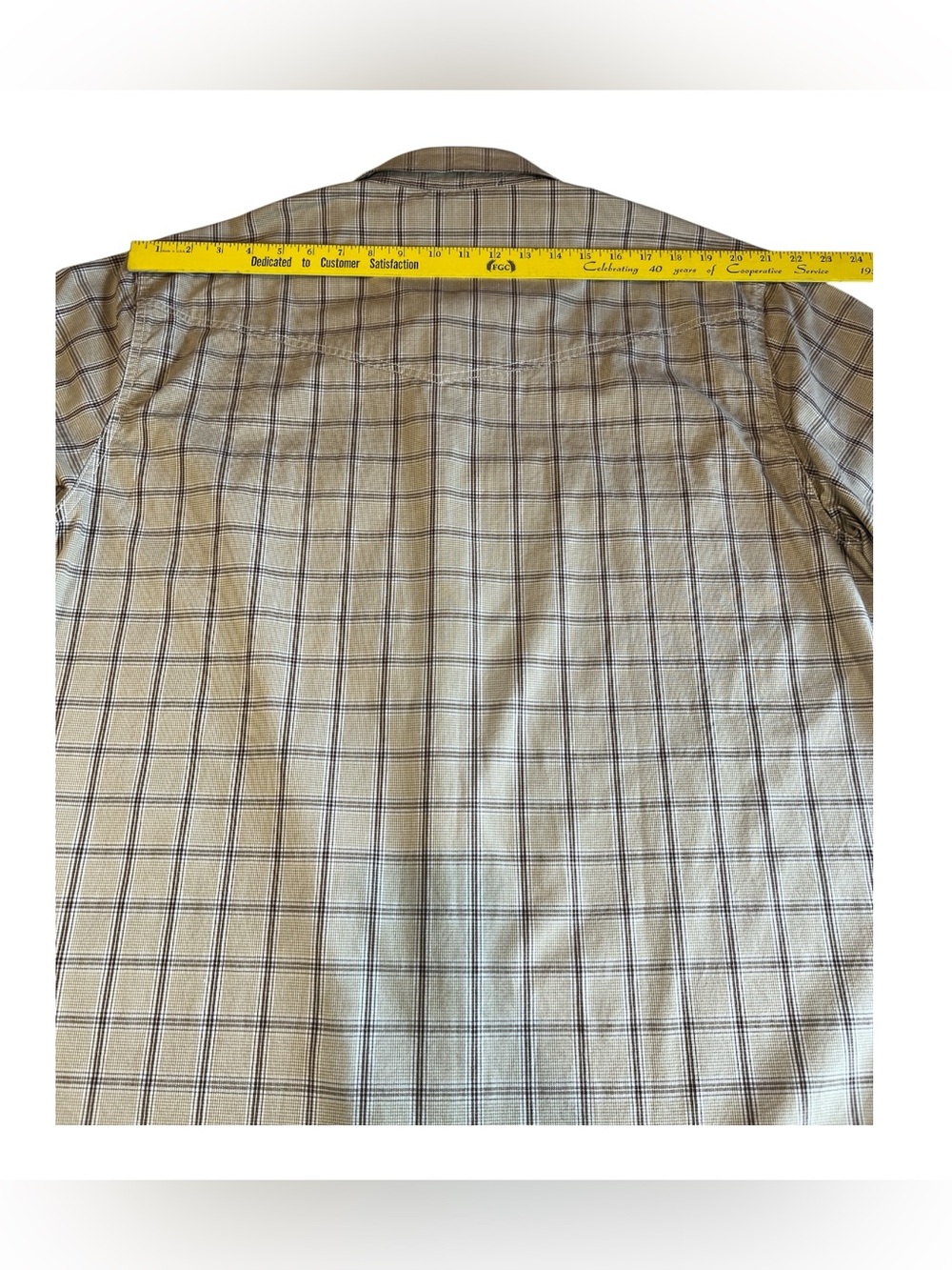 Men's Tan Plaid Pearl Snap Shirt by Blue Ranchwear -Size XXL - Picture 12 of 12